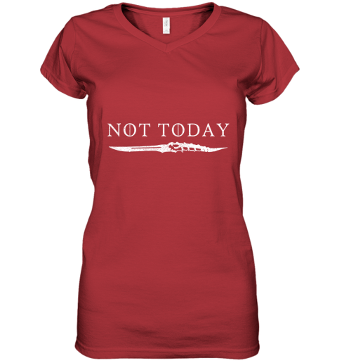 voyz not today death valyrian dagger game of thrones shirts women v neck t shirt 39 front red