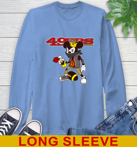 San Francisco 49ers NFL Football Mickey Peace Sign Sports Long Sleeve T-Shirt 11
