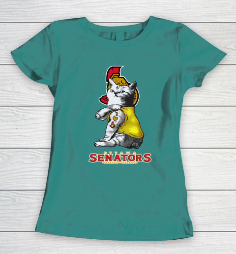 NHL My Cat Loves Ottawa Senators Hockey Women's T-Shirt 10