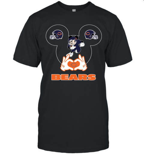 I Love The Bears Mickey Mouse Chicago Bears Unisex Jersey Tee