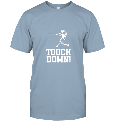 ju5f baseball inspired touchdown funny parody homerun hit jersey t shirt 60 front light blue