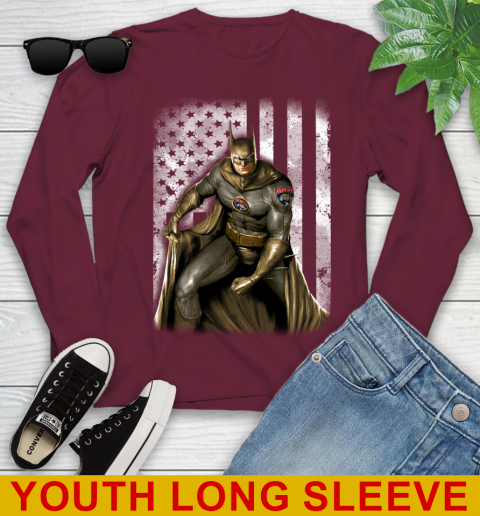 Florida Panthers NHL Hockey Batman DC American Flag Shirt Youth Long Sleeve 6
