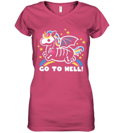 Unicorn Go To Hell Women S V Neck T Shirt Cheap T Shirts Store