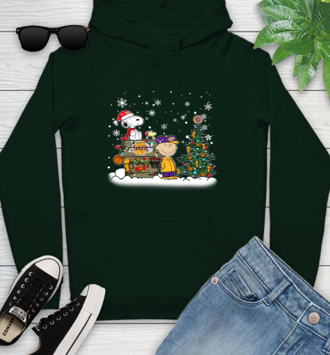 Los Angeles Lakers NBA Basketball Christmas The Peanuts Movie Snoopy Championship Youth Hoodie 14