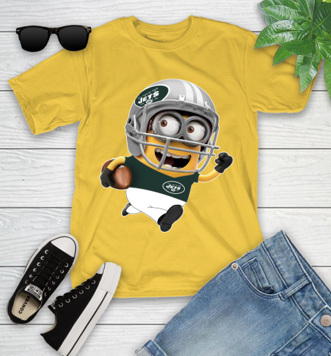NFL New York Jets Minions Disney Football Sports Youth T-Shirt 8