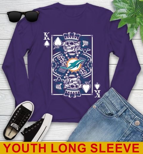 Miami Dolphins NFL Football The King Of Spades Death Cards Shirt Youth Long Sleeve 4