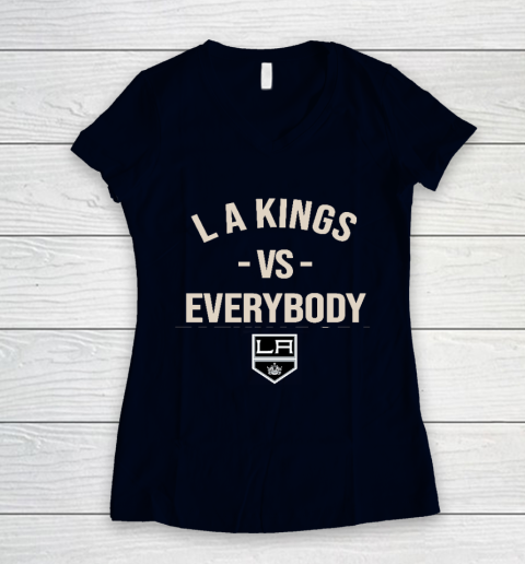 Los Angeles Kings Vs Everybody Women's V-Neck T-Shirt 2