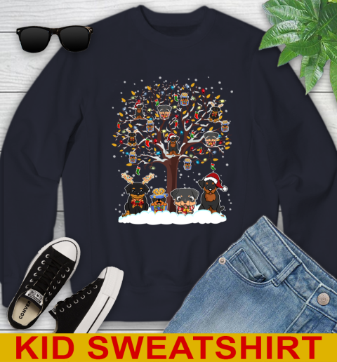 Rottweiler dog pet lover light christmas tree shirt 110