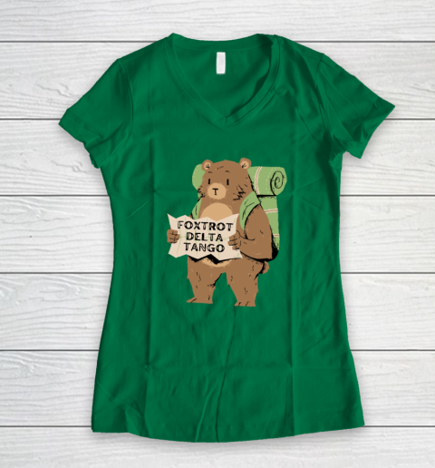 Bear Foxtrots Deltas Tangos Funny Women's V-Neck T-Shirt 3