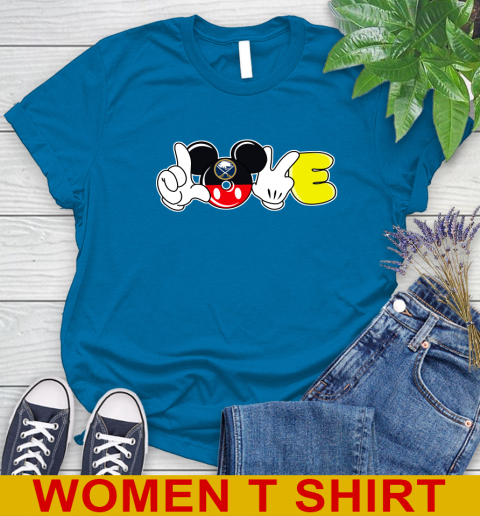 Buffalo Sabres NHL Hockey Love Mickey Disney Sports Women's T-Shirt 7