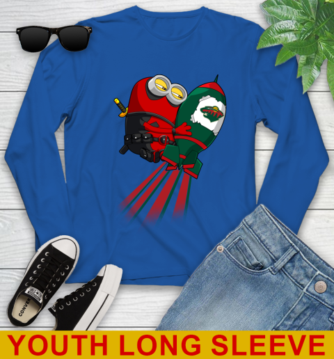 NHL Hockey Minnesota Wild Deadpool Minion Marvel Shirt Youth Long Sleeve 11 NHL Hockey Minnesota Wild Deadpool Minion Marvel Shirt Youth Long Sleeve - Image 11