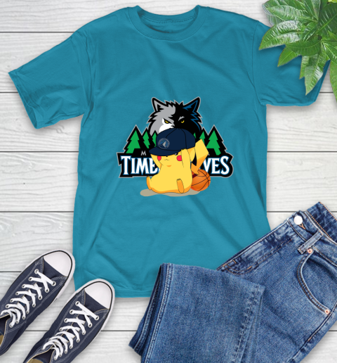 NBA Pikachu Basketball Sports Minnesota Timberwolves T-Shirt 8
