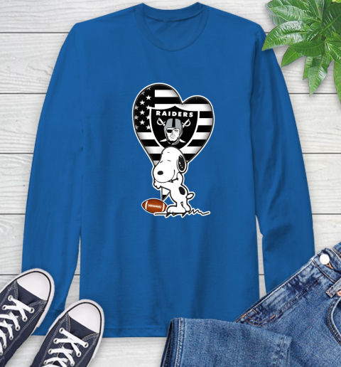 Oakland Raiders NFL Football The Peanuts Movie Adorable Snoopy Long Sleeve T-Shirt 9