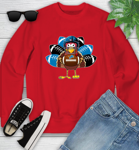 Detroit Lions Turkey Thanksgiving Day Youth Sweatshirt 9