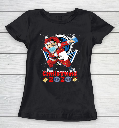Dallas Mavericks Funny Santa Claus Dabbing Christmas 2020 NBA Women's T-Shirt