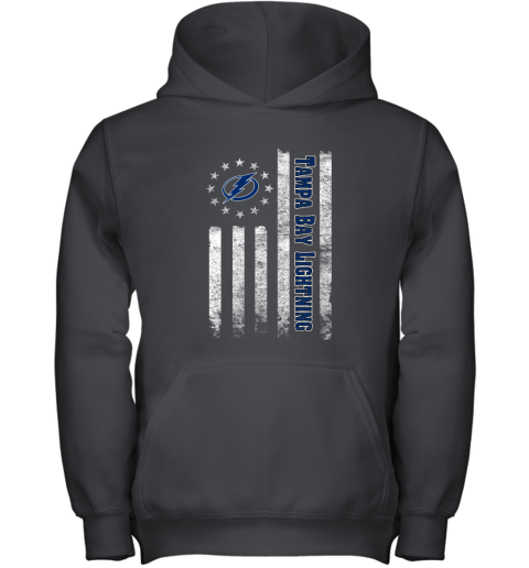 NHL American Flag Hockey Sports Tampa Bay Lightning Youth Hoodie