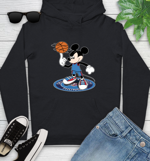 NBA Basketball Oklahoma City Thunder Cheerful Mickey Disney Shirt Youth Hoodie