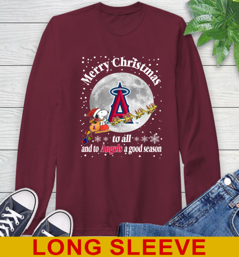 Los Angeles Angels Merry Christmas To All And To Angels A Good Season MLB Baseball Sports Long Sleeve T-Shirt 7
