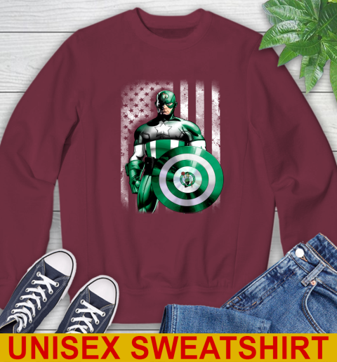 Boston Celtics NBA Basketball Captain America Marvel Avengers American Flag Shirt Sweatshirt 6