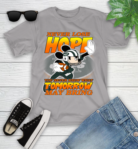 New York Jets NFL Football Mickey Disney Never Lose Hope Youth T-Shirt 4