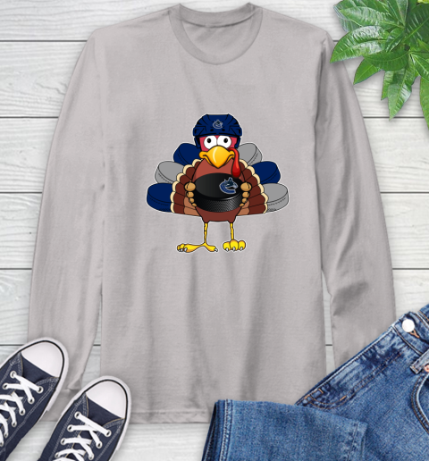 Vancouver Canucks Turkey Thanksgiving Day Long Sleeve T-Shirt 12