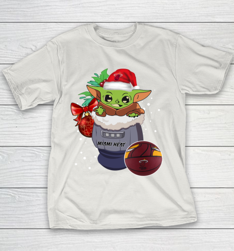 Miami Heat Christmas Baby Yoda Star Wars Funny Happy NBA Youth T-Shirt 11