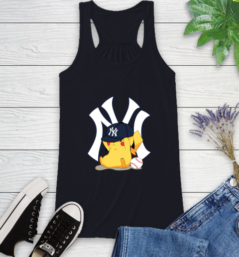 MLB Pikachu Baseball Sports New York Yankees Racerback Tank 10