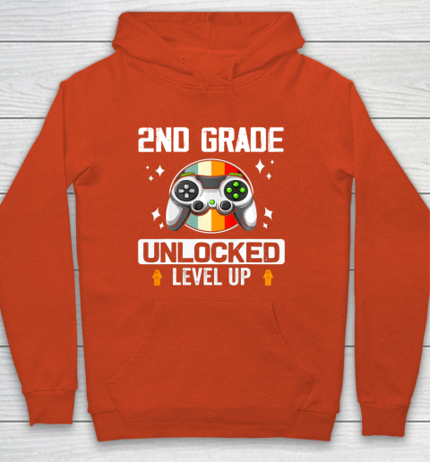Next Level t shirts 2nd Grade Unlocked Level Up Back To School Second Grade Gamer Youth Hoodie 3