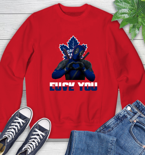 NHL Toronto Maple Leafs Deadpool Love You Fuck You Hockey Sports Sweatshirt 10