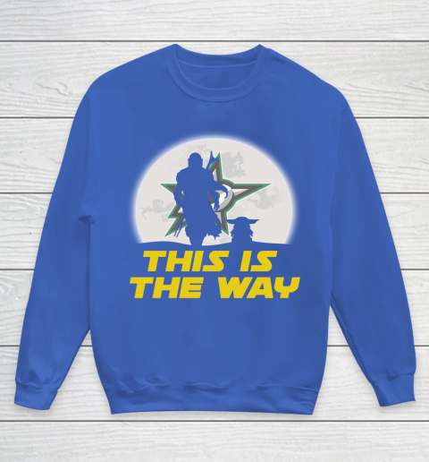 Dallas Stars NHL Ice Hockey Star Wars Yoda And Mandalorian This Is The Way Youth Sweatshirt 6