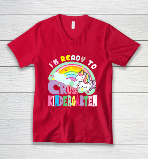 Back to school shirt ready to crush kindergarten unicorn V-Neck T-Shirt 14