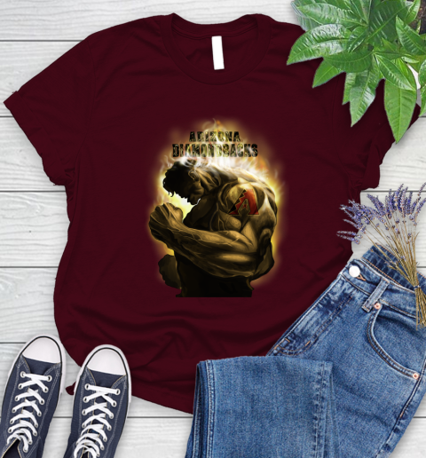Arizona Diamondbacks MLB Baseball Hulk Marvel Avengers Sports Women's T-Shirt 7