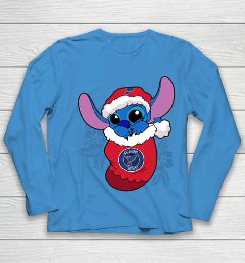 St.Louis Blues Christmas Stitch In The Sock Funny Disney NHL Youth Long Sleeve 7