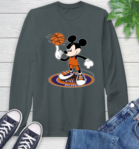NBA Basketball Phoenix Suns Cheerful Mickey Disney Shirt Long Sleeve T-Shirt 7