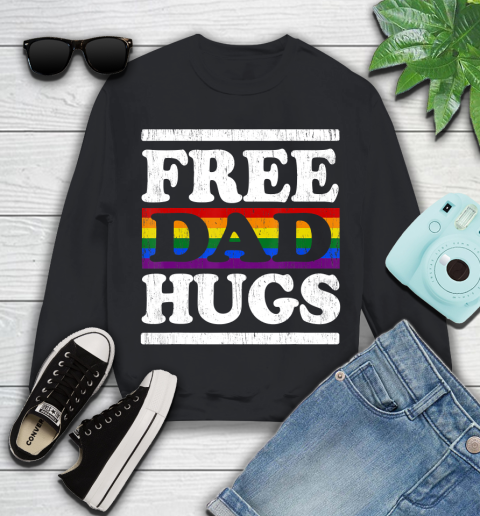 Nurse Shirt Vintage Free dad hugs rainbow Love LGBT Gay lesbian pride T Shirt Youth Sweatshirt
