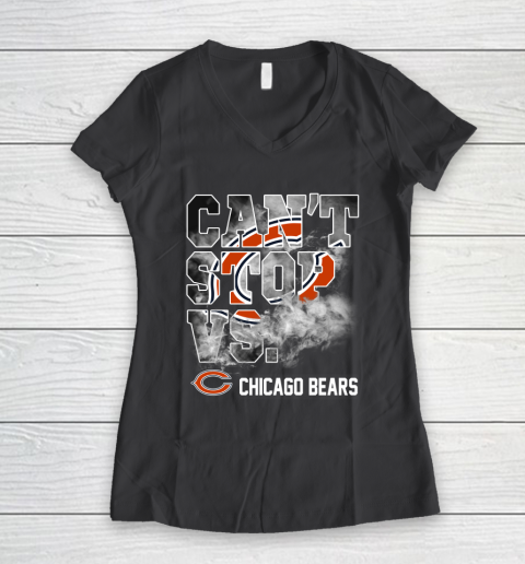 NFL Chicago Bears Can't Stop Vs Women's V-Neck T-Shirt 6