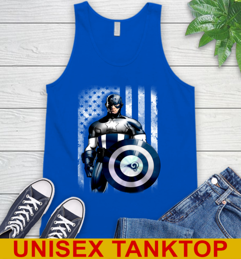 Los Angeles Rams NFL Football Captain America Marvel Avengers American Flag Shirt Tank Top 4