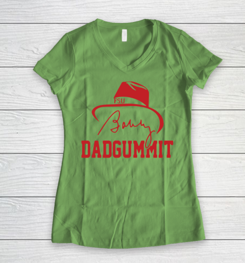 Bobby Bowden Shirt Dadgummit Signature Women's V-Neck T-Shirt 3