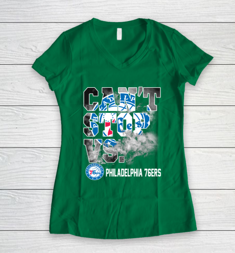 NBA Philadelphia 76ers Basketball Can't Stop Vs Women's V-Neck T-Shirt 3