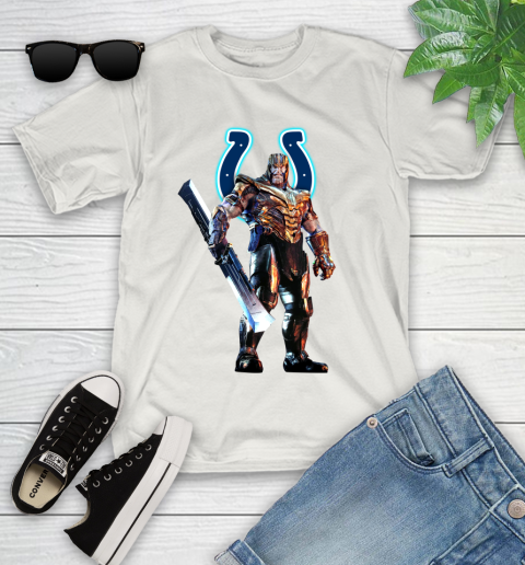 NFL Thanos Gauntlet Avengers Endgame Football Indianapolis Colts Youth T-Shirt 12