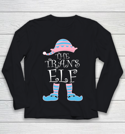 Trans Elf Cute Gay Pride Gift Transgender Christmas Pajama Youth Long Sleeve