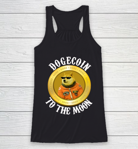 Dogecoin Cool Moon Astronaut Meme Crypto Racerback Tank