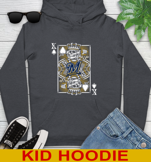 Milwaukee Brewers MLB Baseball The King Of Spades Death Cards Shirt Youth Hoodie - Image 10