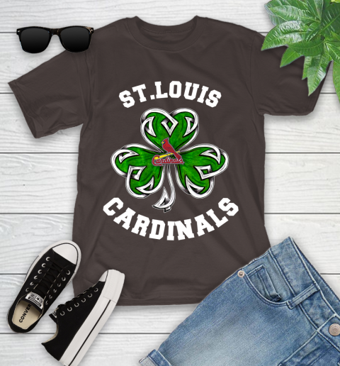 MLB St.Louis Cardinals Three Leaf Clover St Patrick's Day Baseball Sports Youth T-Shirt 7