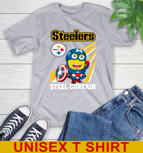 NFL Football Pittsburgh Steelers Captain America Marvel Avengers Minion Shirt T-Shirt 5