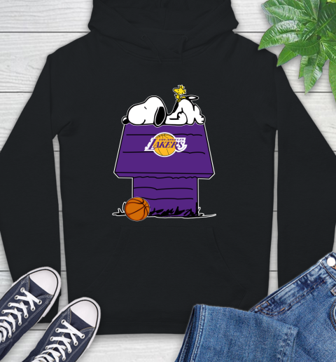 Los Angeles Lakers NBA Basketball Snoopy Woodstock The Peanuts Movie Hoodie 2