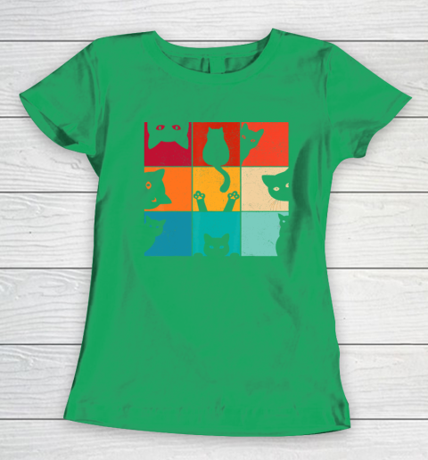 Funny Retro Vintage Curious Cat Meme For Cat Mom Cat Dad Women's T-Shirt 4