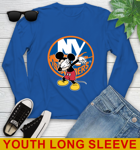 New York Islanders NHL Hockey Dabbing Mickey Disney Sports Youth Long Sleeve 10