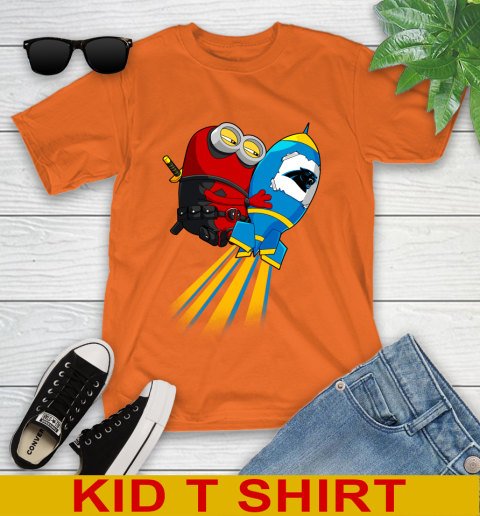 NFL Football Carolina Panthers Deadpool Minion Marvel Shirt Youth T-Shirt 8