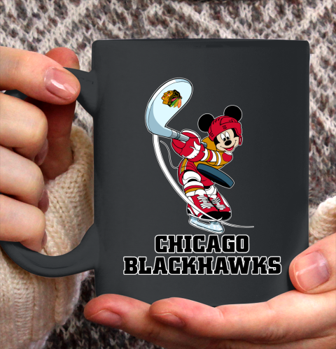 NHL Hockey Chicago Blackhawks Cheerful Mickey Mouse Shirt Ceramic Mug 15oz